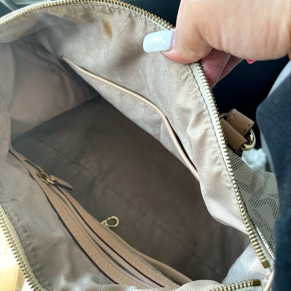 beige michael kors purse